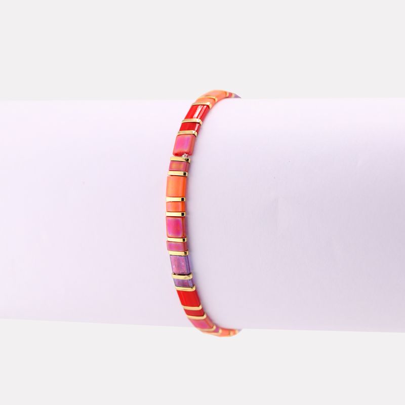 Pulsera Rubi Mosaico Cuentas Color 14-17cm
